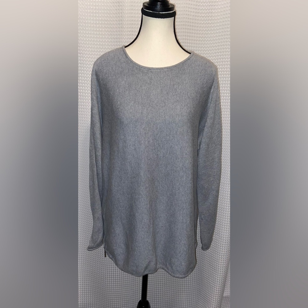 MICHAEL KORS knit sweater with side zippers size Large - gray